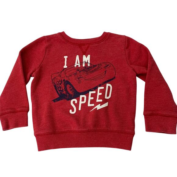 Disney Other - Disney Cars I Am Speed Boys 24M Long Sleeve Red Crew Neck Sweatshirt Pullover